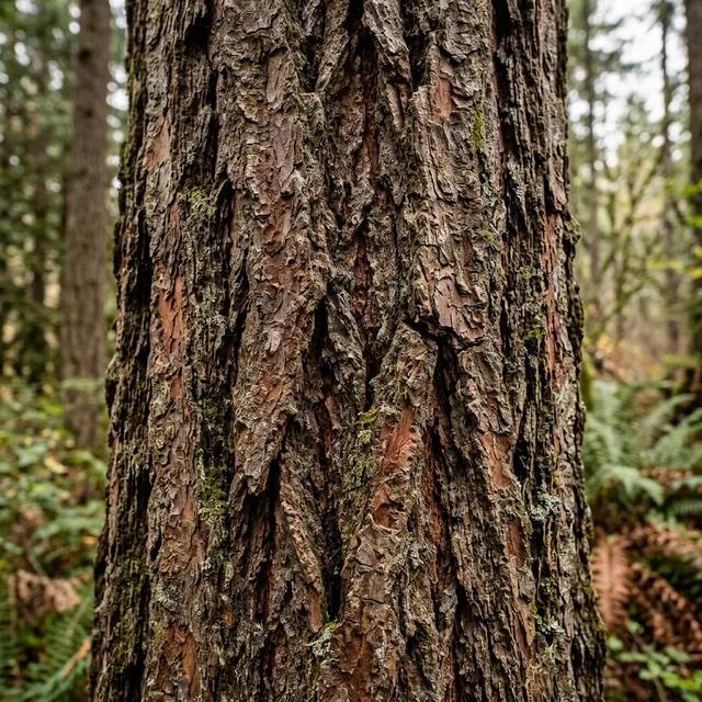 Detail of bark texture on a fir trunk